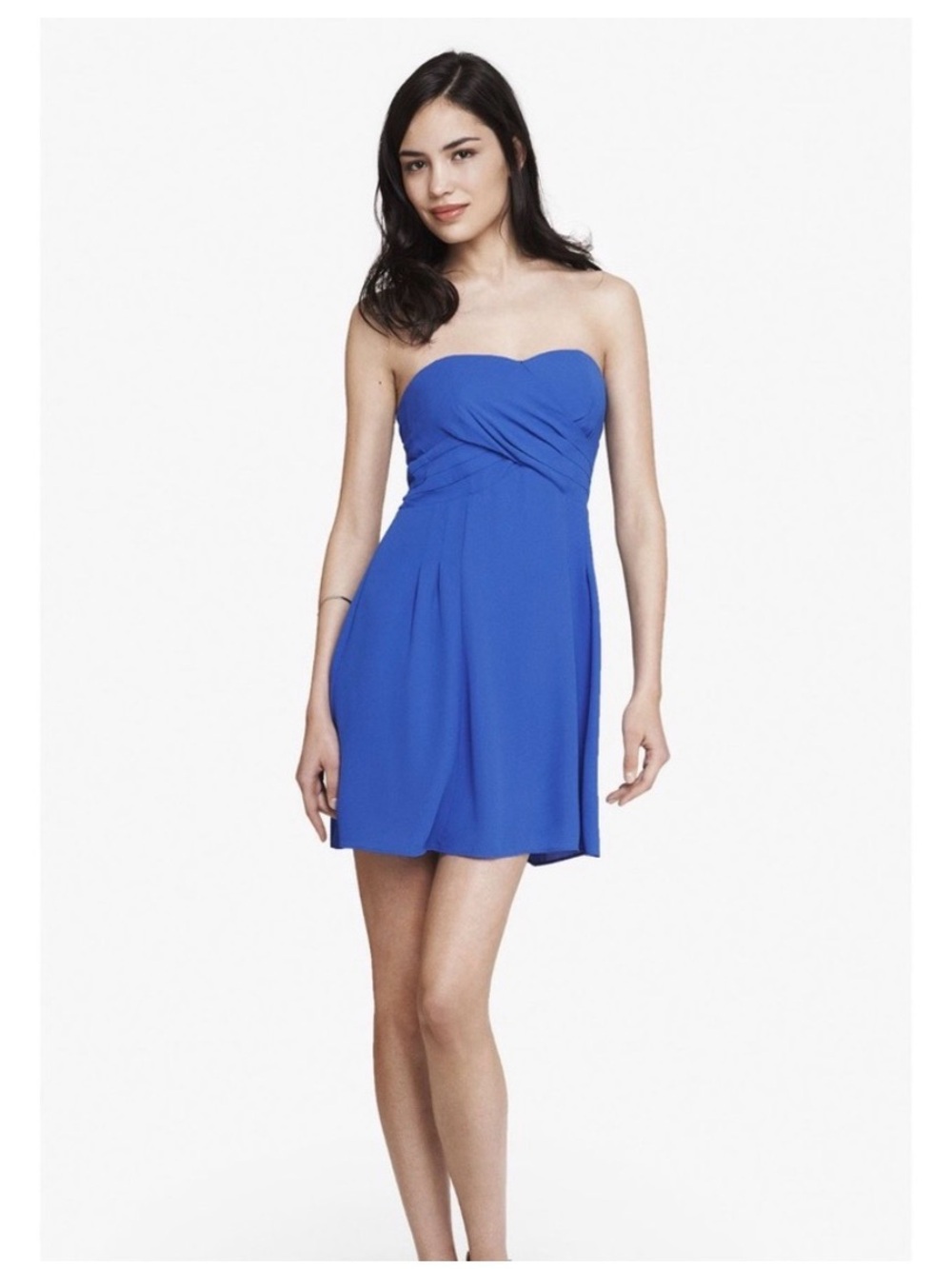 $20 Bundled💥 NEW Express Blue Strapless Dressy Fit & Flare Dress Sz 6